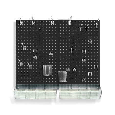 Azar Displays 70-Piece Pegboard Organizer Kit (2- 13.5" x 22") 900945-BLK